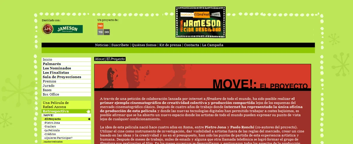 Cine de código abierto: Move! primera película en Internet