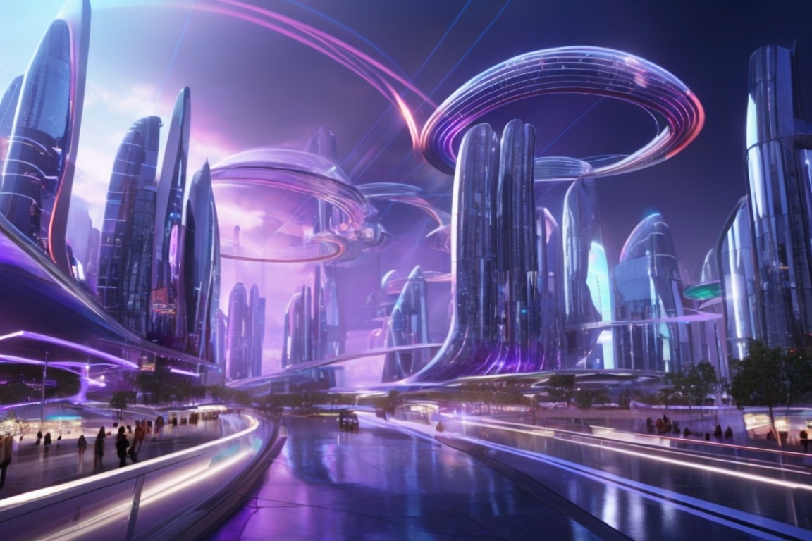 Default A dazzling futuristic cybernetic city PIXAR Style home 1